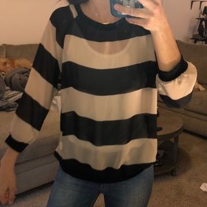 Sheer see through stripped top